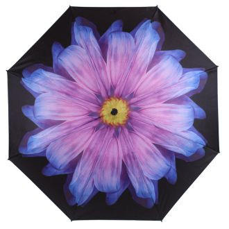 Everyday Reverse Folding Umbrella Purple Daisy