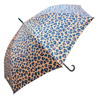 Boutique Retro Leopard Print Umbrella in Funky Orange