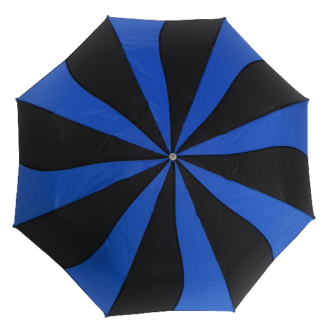 Everyday Swirl Folding Umbrella Blue/Black