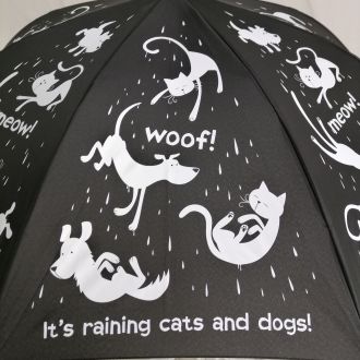 Everyday Raining Cats and Dogs Stick Umbrella