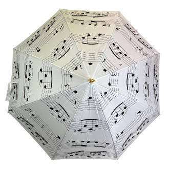 White Music Umbrella with Black Notes