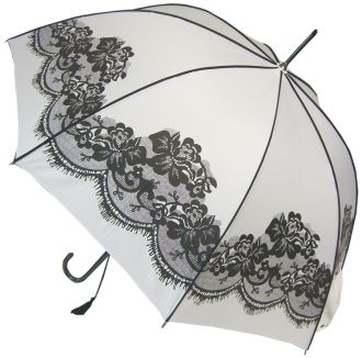 Boutique Vintage Print Umbrella White