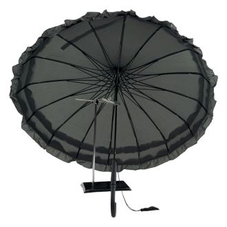 Boutique Frilled Pagoda Umbrella in Grey