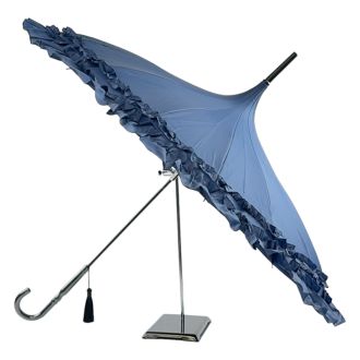 Boutique Frilled Pagoda Umbrella in Navy