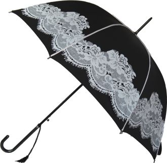 Boutique Vintage Print Umbrella Black