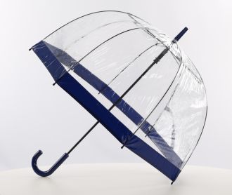Everyday Clear Vinyl Dome Umbrella Blue