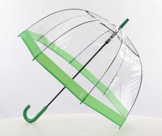 Everyday Clear Vinyl Dome Umbrella Green