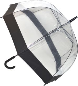 Everyday Auto Clear Dome Umbrella Black STICK