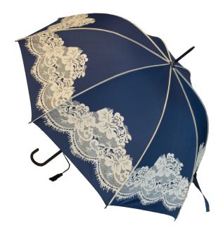 Boutique Vintage Print Umbrella Navy