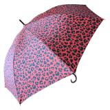 Boutique Retro Leopard Print Umbrella in Fire Red